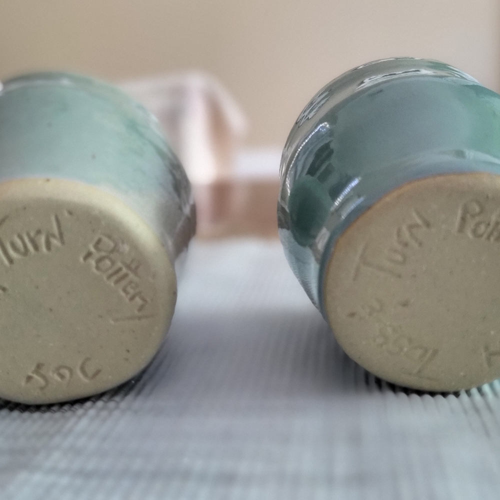 Aquamarine Matching Pottery Tumblers - Picture 4 of 4